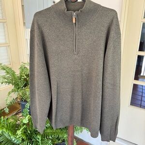Roundtree & Yorke Men's Zip-Up Sweater in Olive